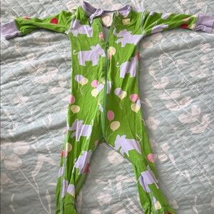 The Beaufort Bonnet Company Green and Purple Elephant Footie